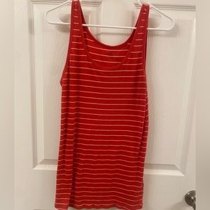 Motherhood maternity red and white tank top.